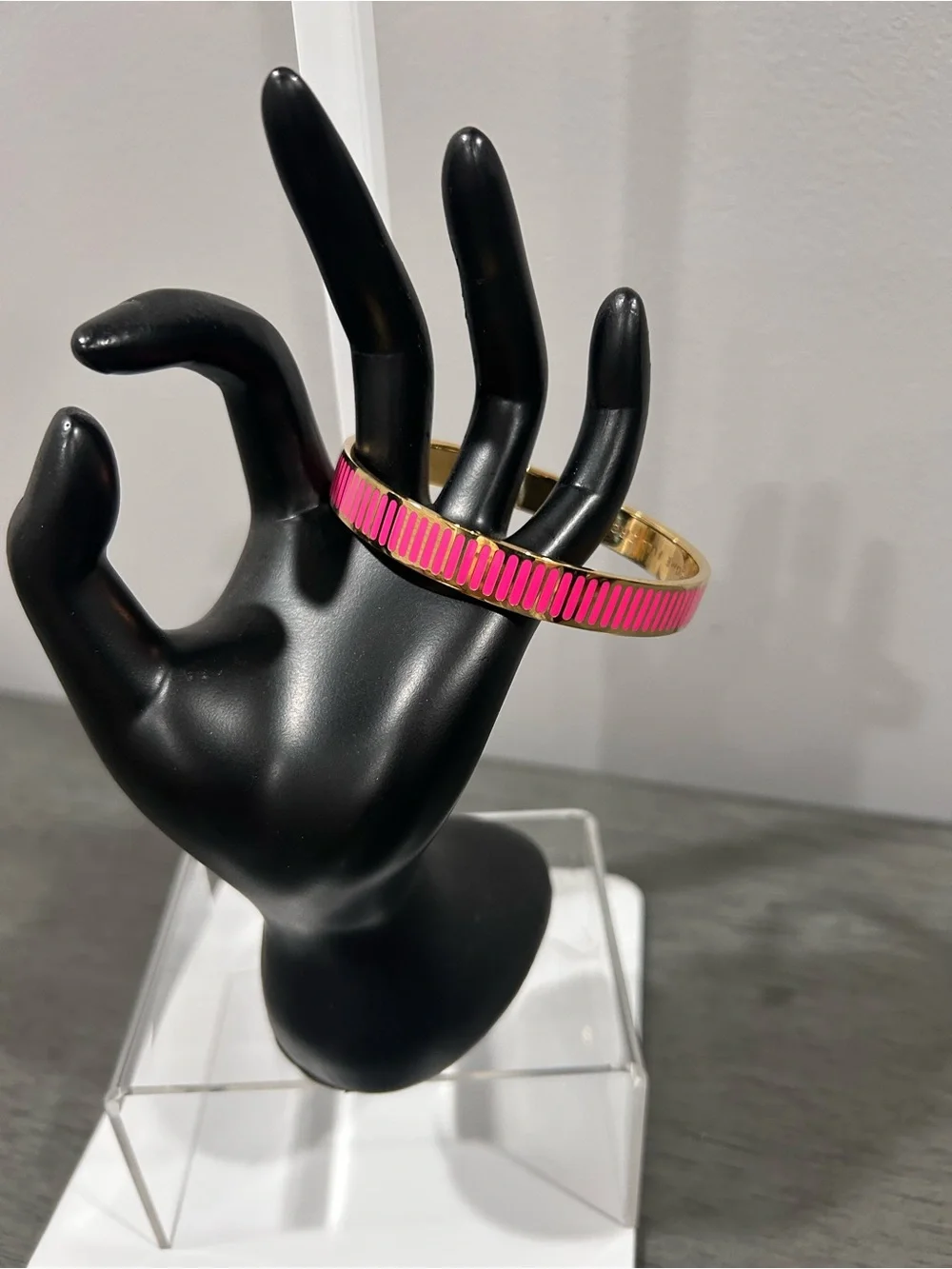 Kate Spade Gold-Tone Pink Enamel Bangle Bracelet